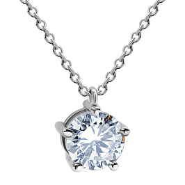 Колье DANAYA  из белого золота с бриллиантом 1 ct