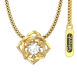 Колье из желтого золота с бриллиантом 0,193 ct