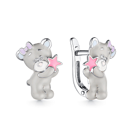 Серьги из белого серебра