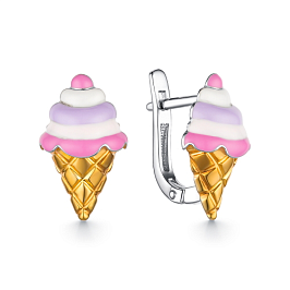 Серьги из желтого серебра