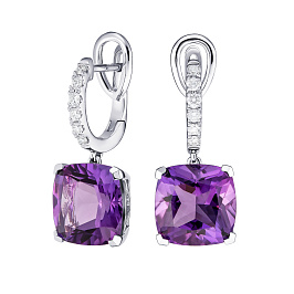 Серьги из белого золота с аметистами 8,2 ct