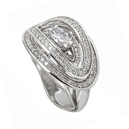 Кольцо из белого золота с бриллиантами 0,42 ct