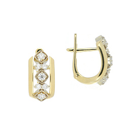 Серьги из желтого золота с бриллиантами