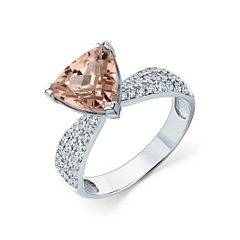 Кольцо из белого золота с морганитом 2,049 ct