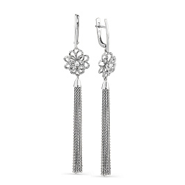 Серьги из белого золота с бриллиантами