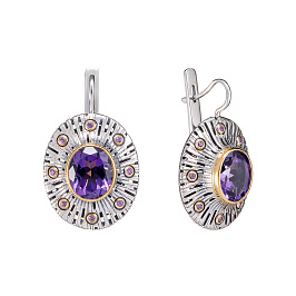 Серьги из серебра с аметистом
