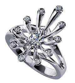 Кольцо из белого золота с бриллиантами 0,42 ct