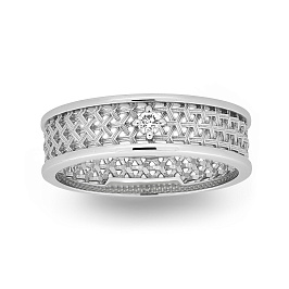 Кольцо из белого золота с бриллиантом 0,04 ct