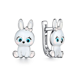 Серьги из белого серебра