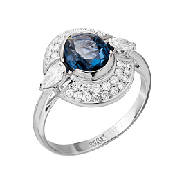 Кольцо из белого золота с танзанитом 2,22 ct