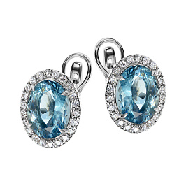 Серьги из белого золота с аквамаринами 5,86 ct