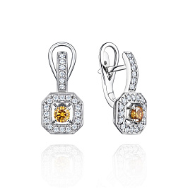 Серьги из белого золота с бриллиантами 0,4 ct
