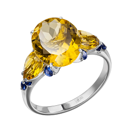 Кольцо из желтого золота с цитринами 3,47 ct