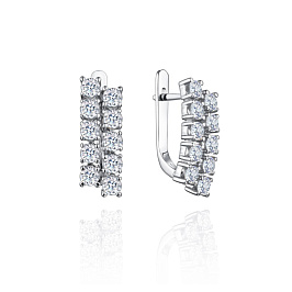 Серьги из белого золота с бриллиантами