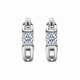 Серьги ALROSA  из белого золота с бриллиантами 0,62 ct