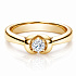 Кольцо из желтого золота с бриллиантом 0,16 ct