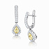 Серьги из белого золота с фантазиными бриллиантами 0,78 ct