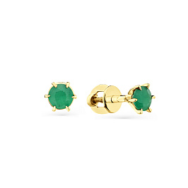 Серьги из желтого золота с изумрудами 0,482 ct
