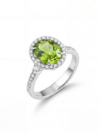Кольцо DANAYA  из белого золота с турмалином 2 ct