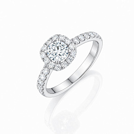 Кольцо из белого золота с бриллиантами 0,26 ct