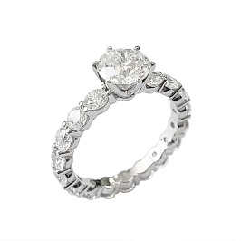 Кольцо из белого золота с бриллиантами 0,82 ct