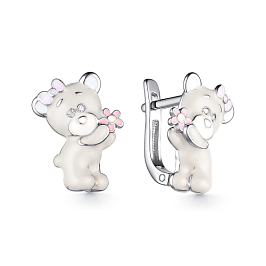 Серьги из белого серебра