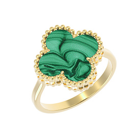 Кольцо из желтого золота с малахитом 4,5 ct