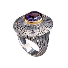 Кольцо из серебра с аметистом