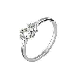 Кольцо из белого золота с бриллиантами 0,139 ct