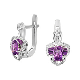 Серьги из белого золота с сапфирами 1,08 ct