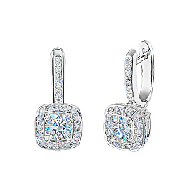 Серьги из белого золота с бриллиантами 1 ct