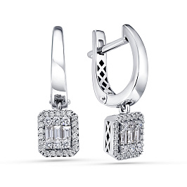 Серьги из белого золота с бриллиантами