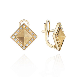 Серьги из желтого золота с бриллиантами