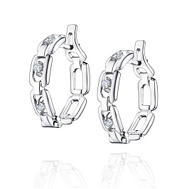 Серьги из белого золота с бриллиантами