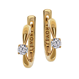 Серьги из желтого золота с бриллиантами 0,308 ct