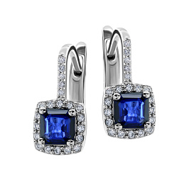 Серьги из белого золота с сапфирами 1,41 ct