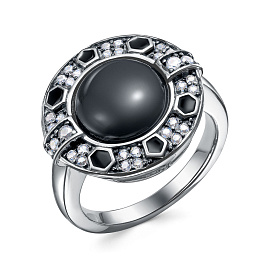 Кольцо из серебра с ониксом