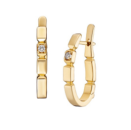 Серьги из желтого золота с бриллиантами 0,17 ct