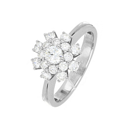 Кольцо из белого золота с бриллиантами