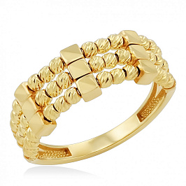 Кольцо с шариками из желтого золота (18.5)