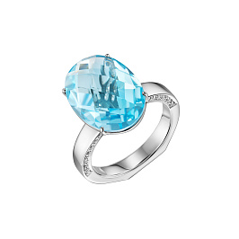 Кольцо из белого золота с топазами 10,38 ct