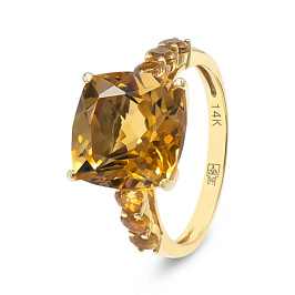 Кольцо из желтого золота с цитринами 9,5 ct