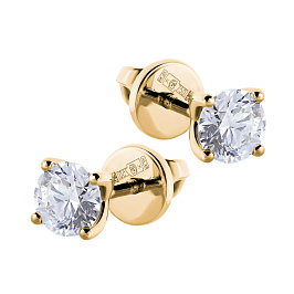 Серьги DANAYA  из желтого золота с бриллиантами 0,6 ct