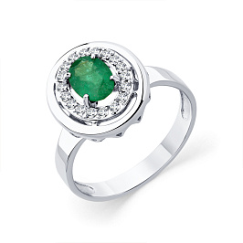 Кольцо из белого золота с изумрудом 0,741 ct