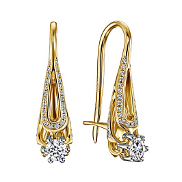 Серьги из золота с бриллиантами 0,53 ct