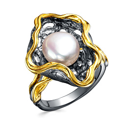 Кольцо из серебра с жемчугом