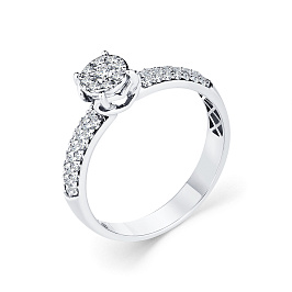 Кольцо из белого золота с бриллиантами