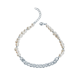 Браслет из белого серебра