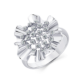 Кольцо из белого золота с бриллиантами