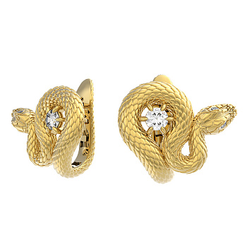 Серьги из желтого золота с бриллиантами 0,292 ct